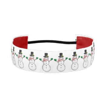 Christmas Snowman Athletic Headband by Lynnes_creations at Zazzle