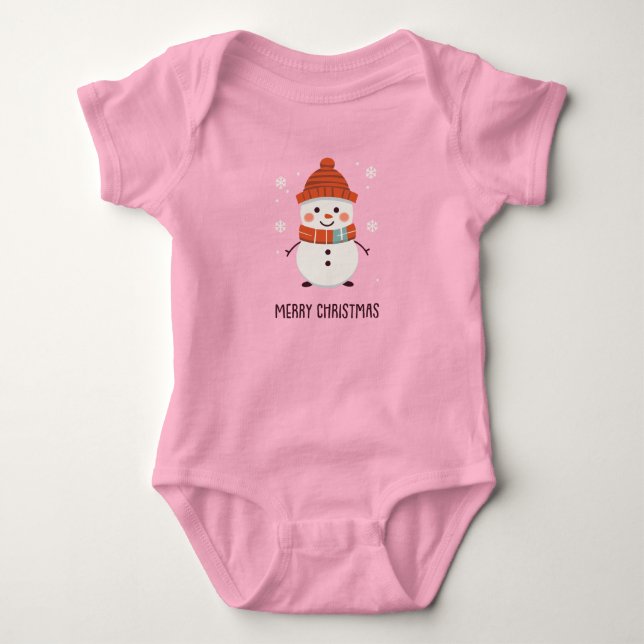 Christmas Snowman Baby Bodysuit (Front)