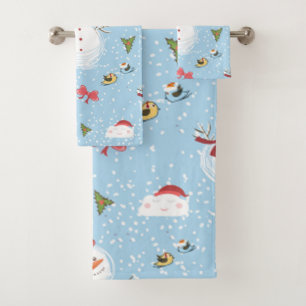 Christmas Snowman Bath Towel Set