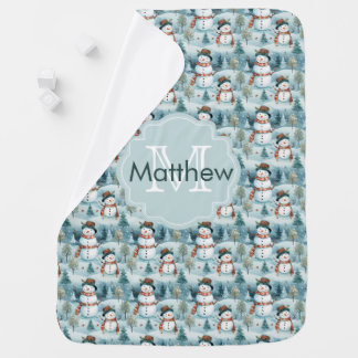 Christmas Snowman Blanket for Kids | Personalized