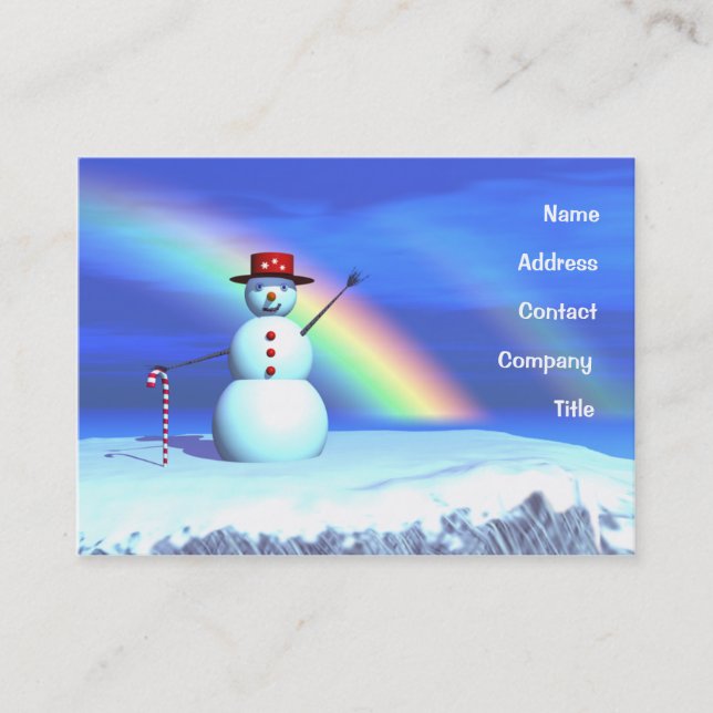 Christmas Snowman Business Card (Front)
