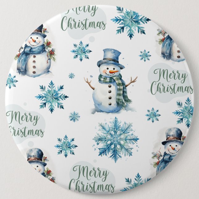 Christmas Snowman Button (Front)