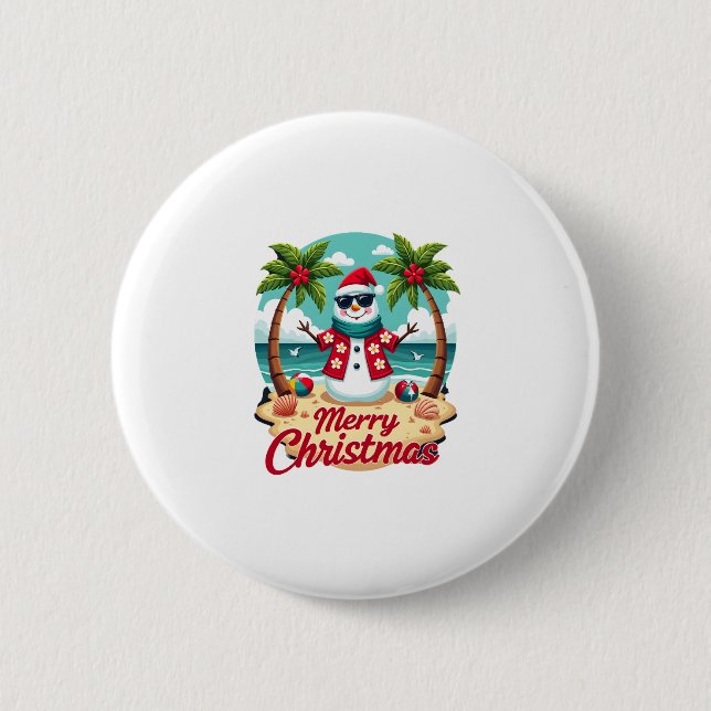 christmas Snowman Button (Front)