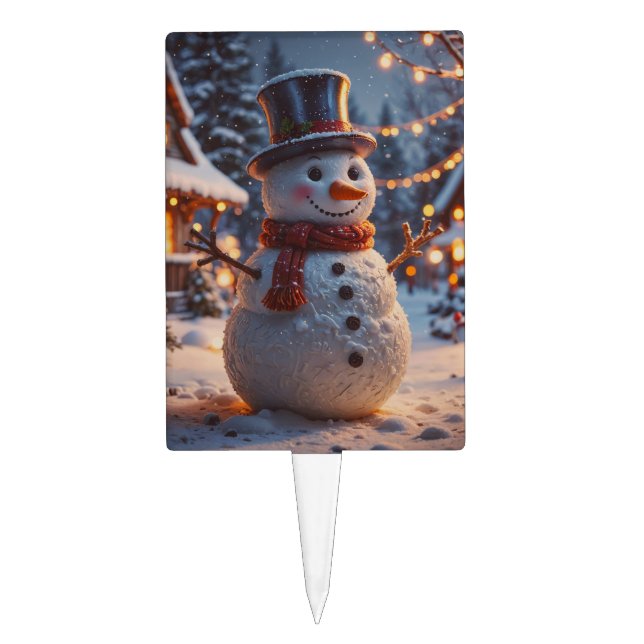Christmas Snowman Cake Topper (Front)