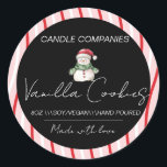 Christmas  Snowman Candle Maker Business  Classic Round Sticker<br><div class="desc">Candle Business Branding Labels</div>
