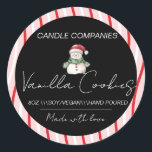 Christmas  Snowman Candle Maker Business  Classic Round Sticker<br><div class="desc">Candle Business Branding Labels</div>