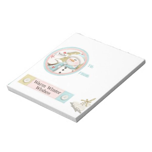 Christmas Snowman Candy Bar Wrappers Gift Tags Notepad