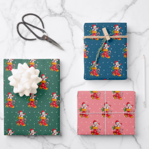 Christmas Snowman Candy Cane Pattern Modern Wrapping Paper Sheets