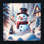 Christmas Snowman Canvas Print<br><div class="desc">Christmas Snowman Canvas Print 
Made from an additive-free cotton-poly blend,  our instant-dry canvases make for long lasting,  fade resistant prints. Add your family photos,  vacation pictures,  and other beautiful moments to craft great mementos for your home!</div>