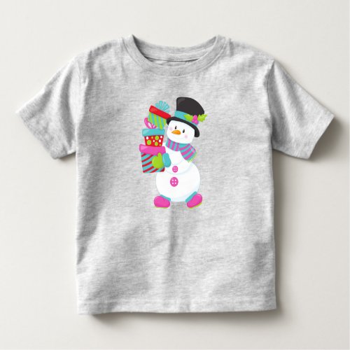 Christmas Snowman Carrot Nose Gifts Presents Toddler T_shirt