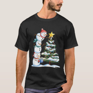 Christmas Snowman Christmas Tree Funny Snowman Lov T-Shirt