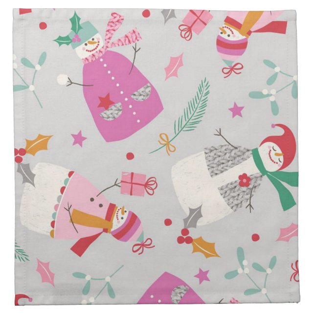 Christmas Snowman Cloth Napkin (Front)