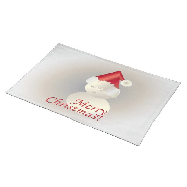 Christmas Snowman Cloth Placemat (On Table)