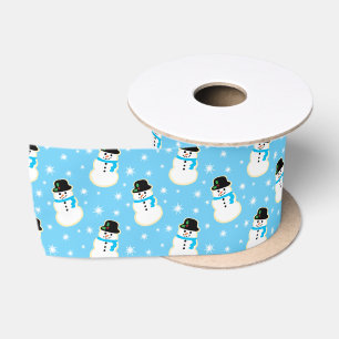 Christmas Snowman Cookie Pattern Satin Ribbon