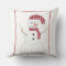 Christmas Snowman Cotton Throw pillow