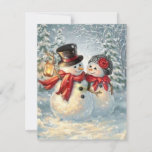 Christmas Snowman Couple Holiday Card<br><div class="desc">Christmas Snowman Couple Holiday Card.</div>