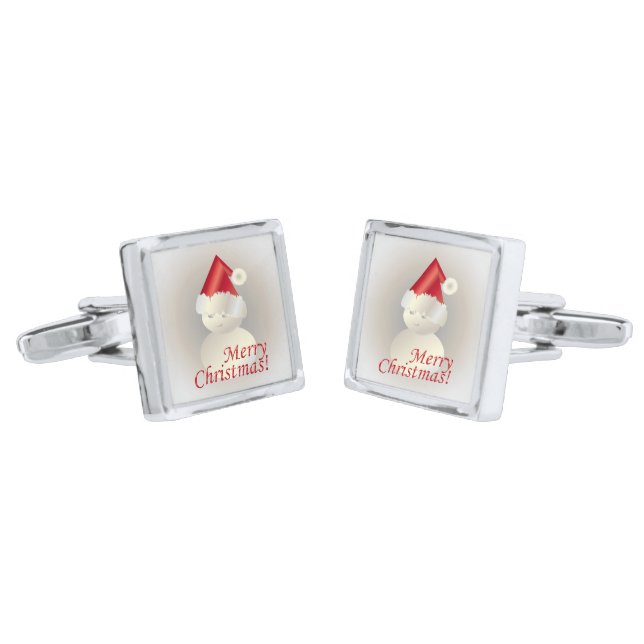 Christmas Snowman Cufflinks (Angled)