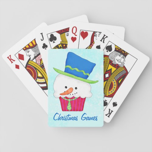Christmas Snowman Cupcake Art Poker Playing Cards
