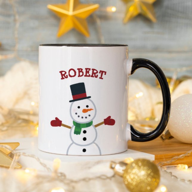 Christmas Snowman Custom Name Mug (Creator Uploaded)