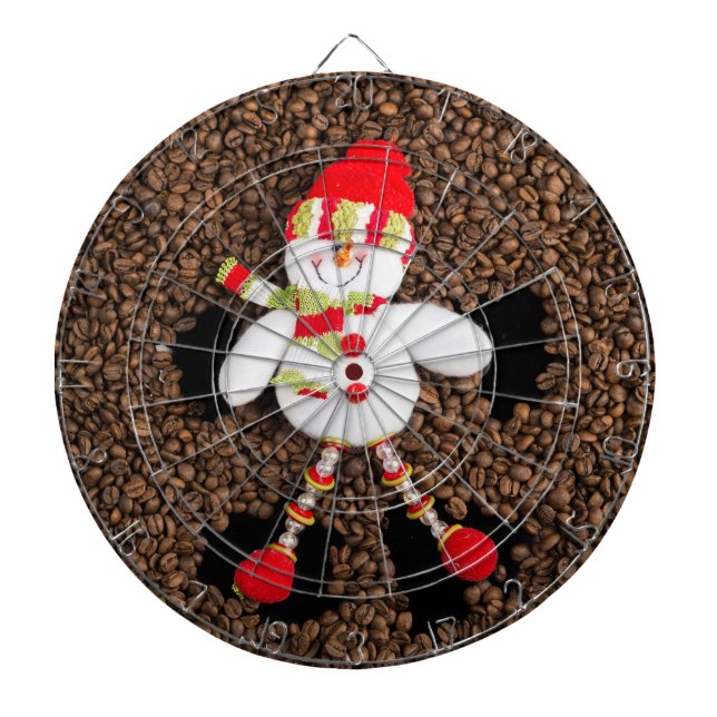 Christmas snowman decoration dartboard with darts (Front)