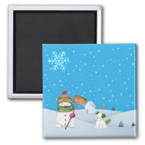 Christmas Snowman  Design   Magnet