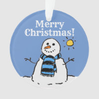 Christmas Snowman Design with Merry Christmas Ornament