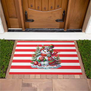 Christmas Snowman Door Mat