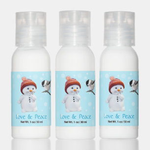 Christmas snowman & editable logo bird hand lotion