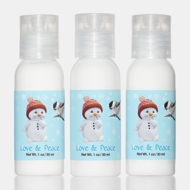 Christmas snowman & editable logo bird hand lotion (Set)