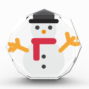 christmas snowman emoji acrylic award