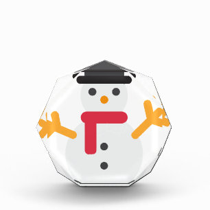 christmas snowman emoji acrylic award