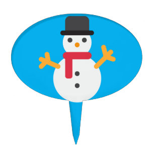 christmas snowman emoji cake topper