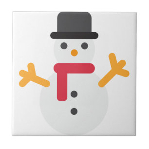 christmas snowman emoji ceramic tile