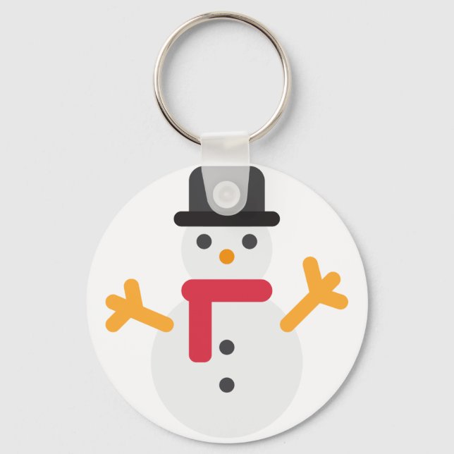 christmas snowman emoji keychain (Front)