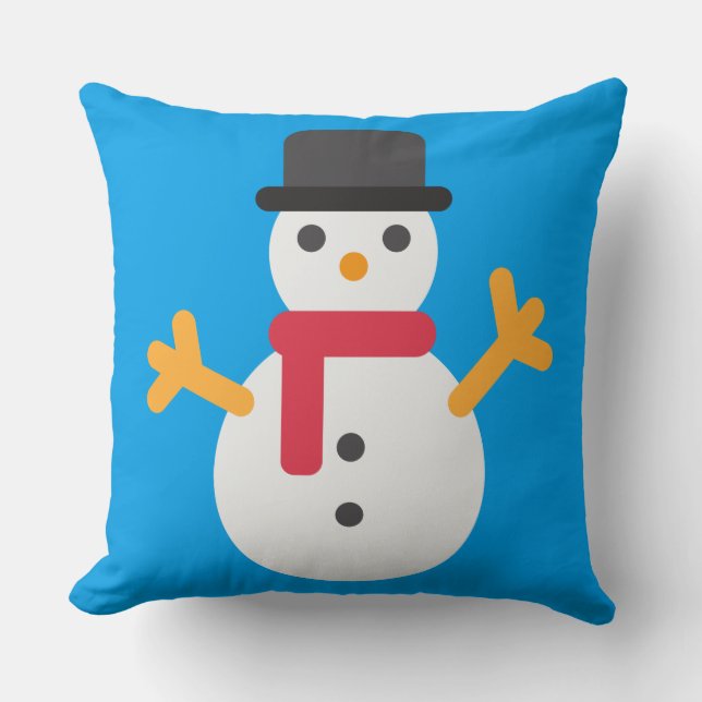christmas snowman emoji throw pillow (Front)