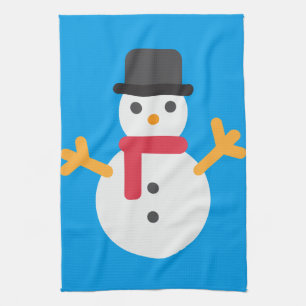 christmas snowman emoji towel