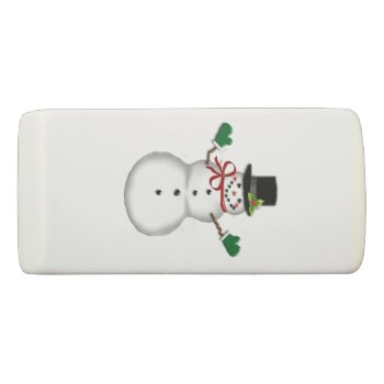 Christmas Snowman Eraser by Lynnes_creations at Zazzle