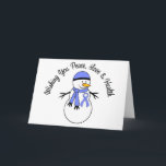 Christmas Snowman Esophageal Cancer Ribbon Holiday Card<br><div class="desc">NOTE:  Cards can be customized with your own personal message of hope..</div>