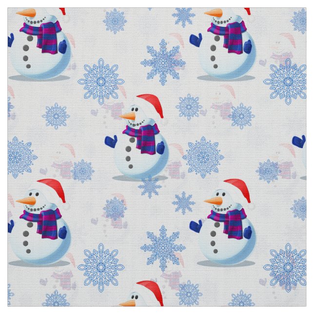 Christmas Snowman  Fabric (Swatch)
