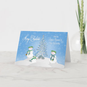CHRISTMAS -Snowman Family-From Our Family to Yours Holiday Card