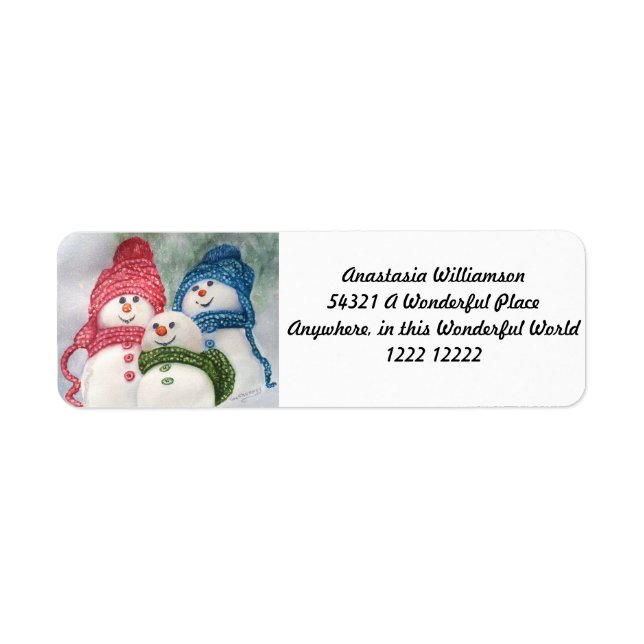 CHRISTMAS SNOWMAN FAMILY LABEL (Front)