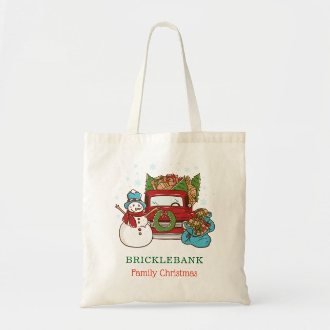 Christmas Snowman Family Matching Tote Bag (Front)