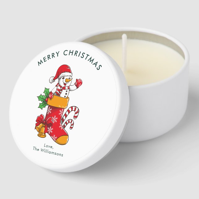 Christmas Snowman Family Mini Candle Favors (Corner)