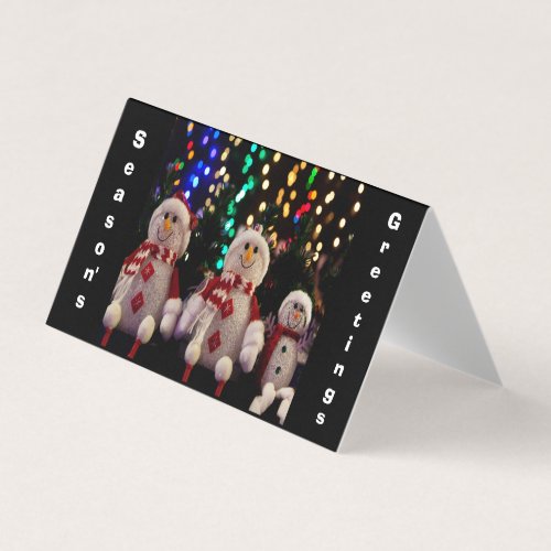 Christmas Snowman Family Ornaments Tree Photo Card