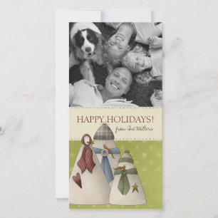 Christmas Snowman Family Photo Cards