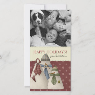 Christmas Snowman Family Photo Cards