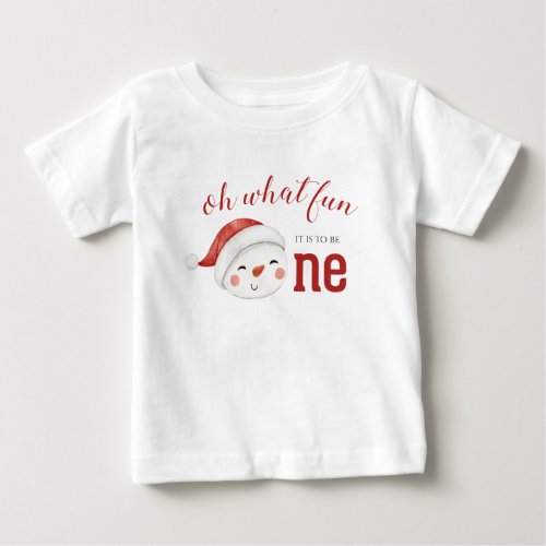 Christmas Snowman First Birthday Baby T_Shirt