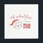 Christmas Snowman First Birthday Napkins<br><div class="desc">Oh what fun,  it is to be One! Christmas Snowman first birthday party napkins with watercolor snowman.</div>