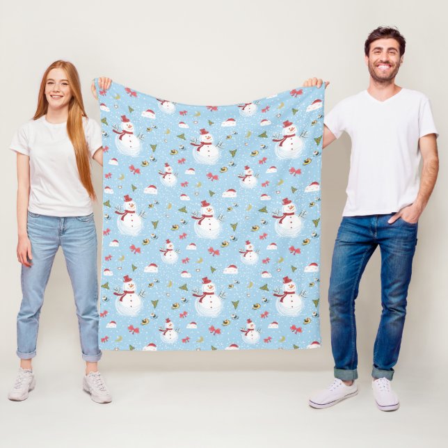 Christmas Snowman Fleece Blanket (In Situ)