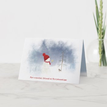 Christmas Snowman For Friend Holiday Card by dryfhout at Zazzle